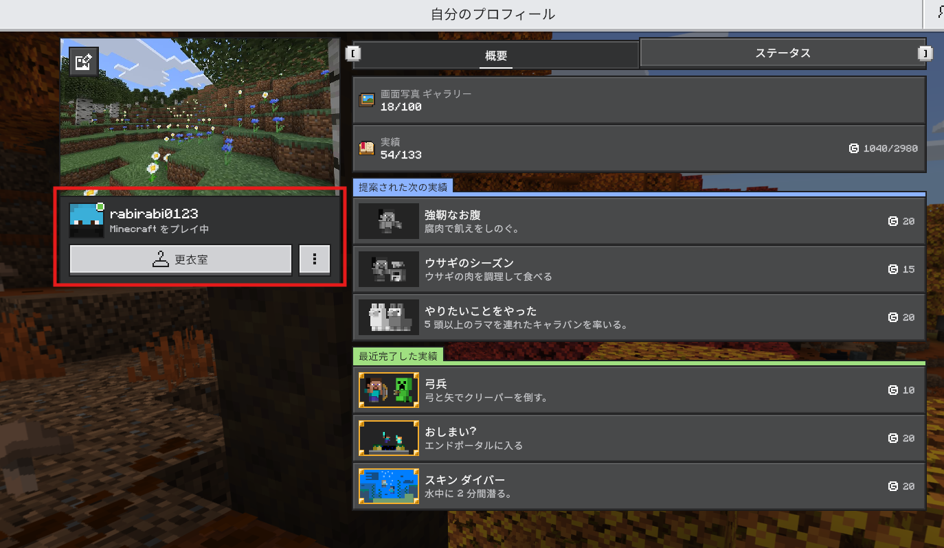 プロフィール画面のID